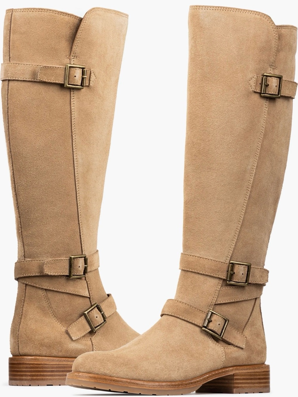 NWOB Donald J. Pliner Women’s Tan Suede Knee High Lug Sole Boots